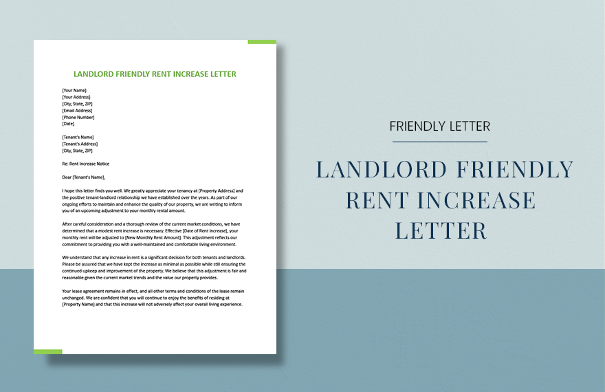 Landlord Friendly Rent Increase Letter