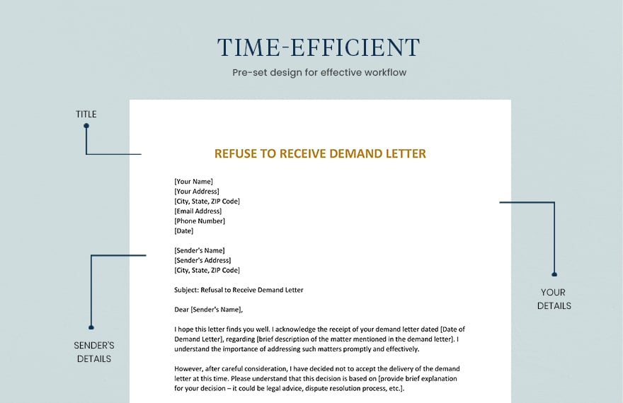Refuse to Receive Demand Letter