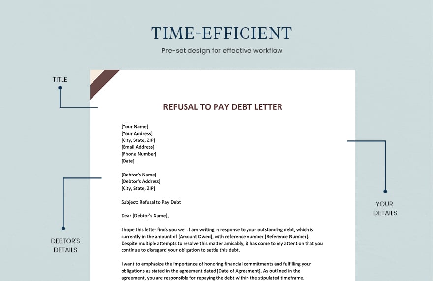 Refusal to Pay Debt Letter