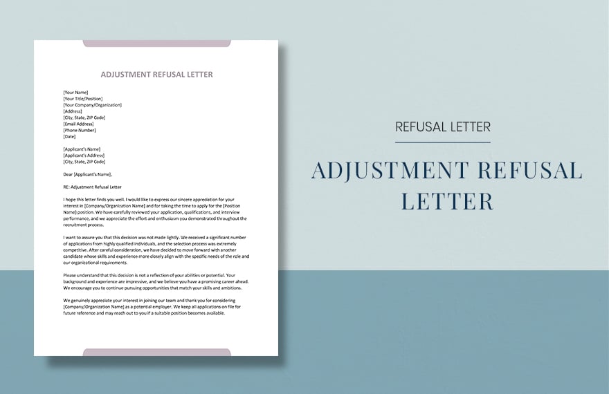 Adjustment Refusal Letter