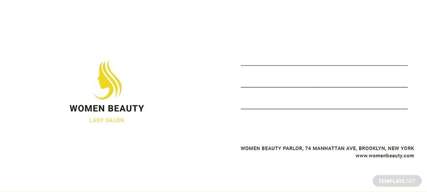 Beauty Parlor Envelope Template