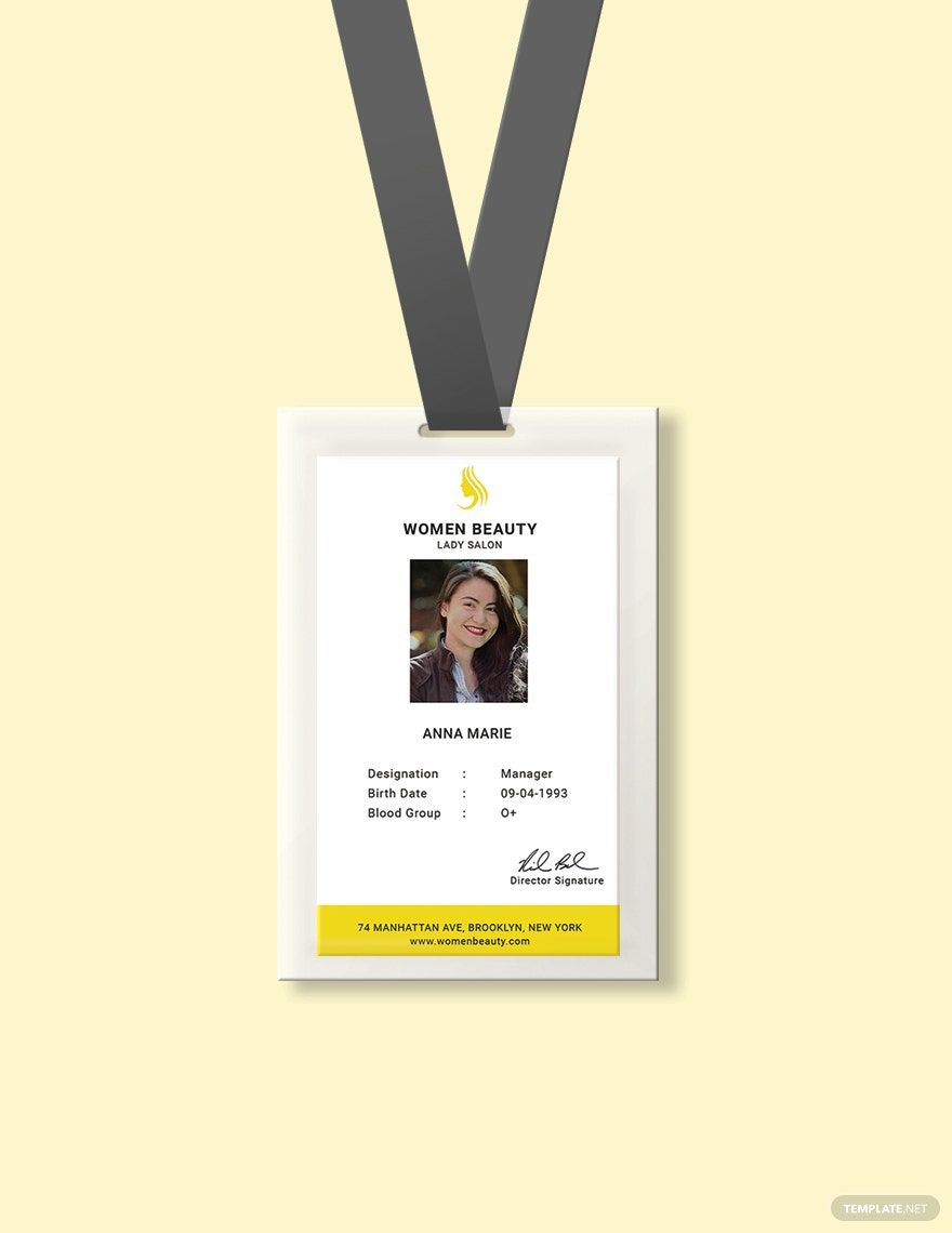 Beauty Parlor ID Card Template