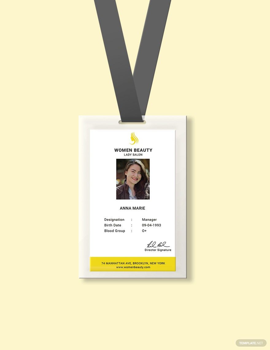 Beauty Parlor ID Card Template in Word, Illustrator, PSD, Apple Pages, Publisher