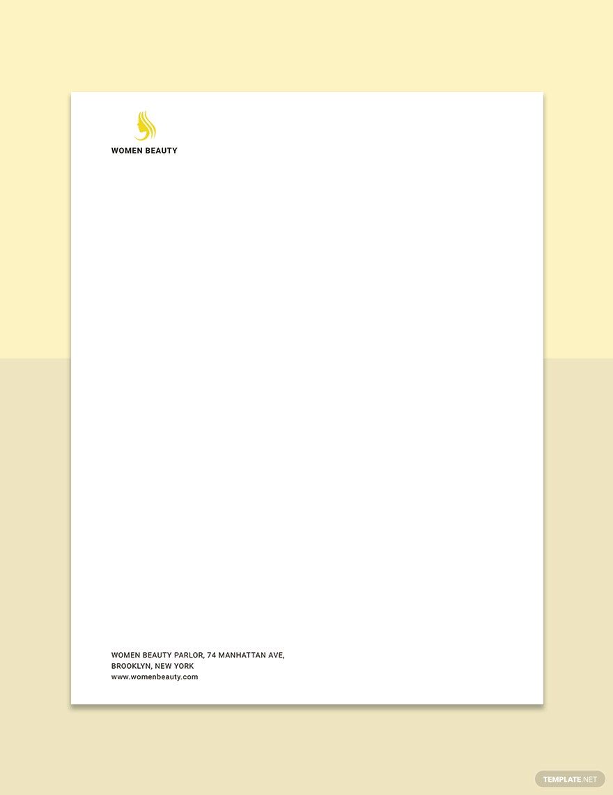 Beauty Parlor Letterhead Template in Publisher, PSD, Word, Pages, Illustrator - Download | Template.net