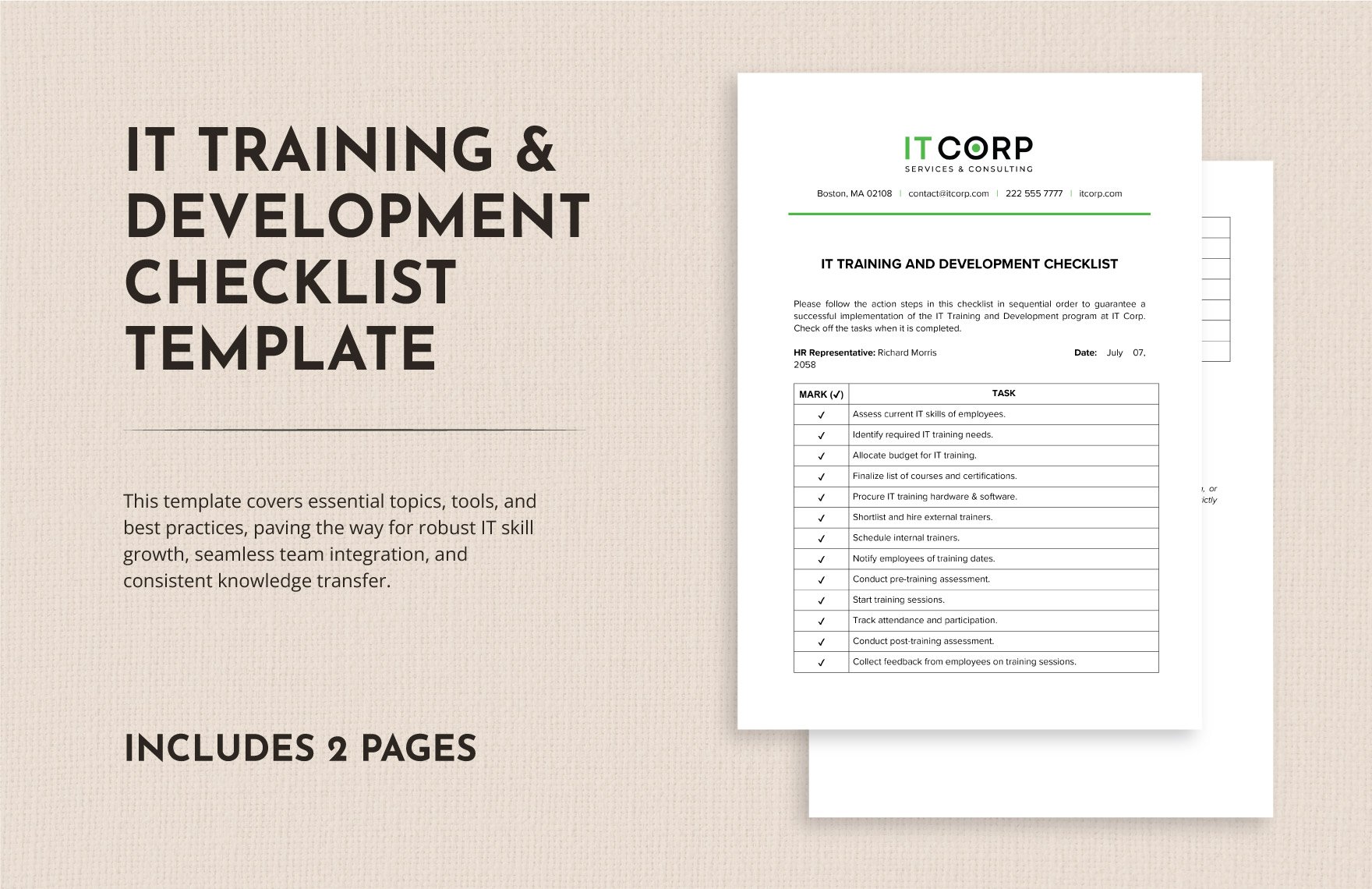 IT Training & Development Checklist Template in Word, Google Docs, PDF