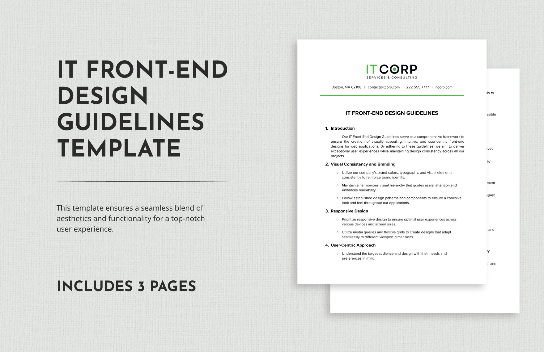 IT Front-End Design Guidelines Template