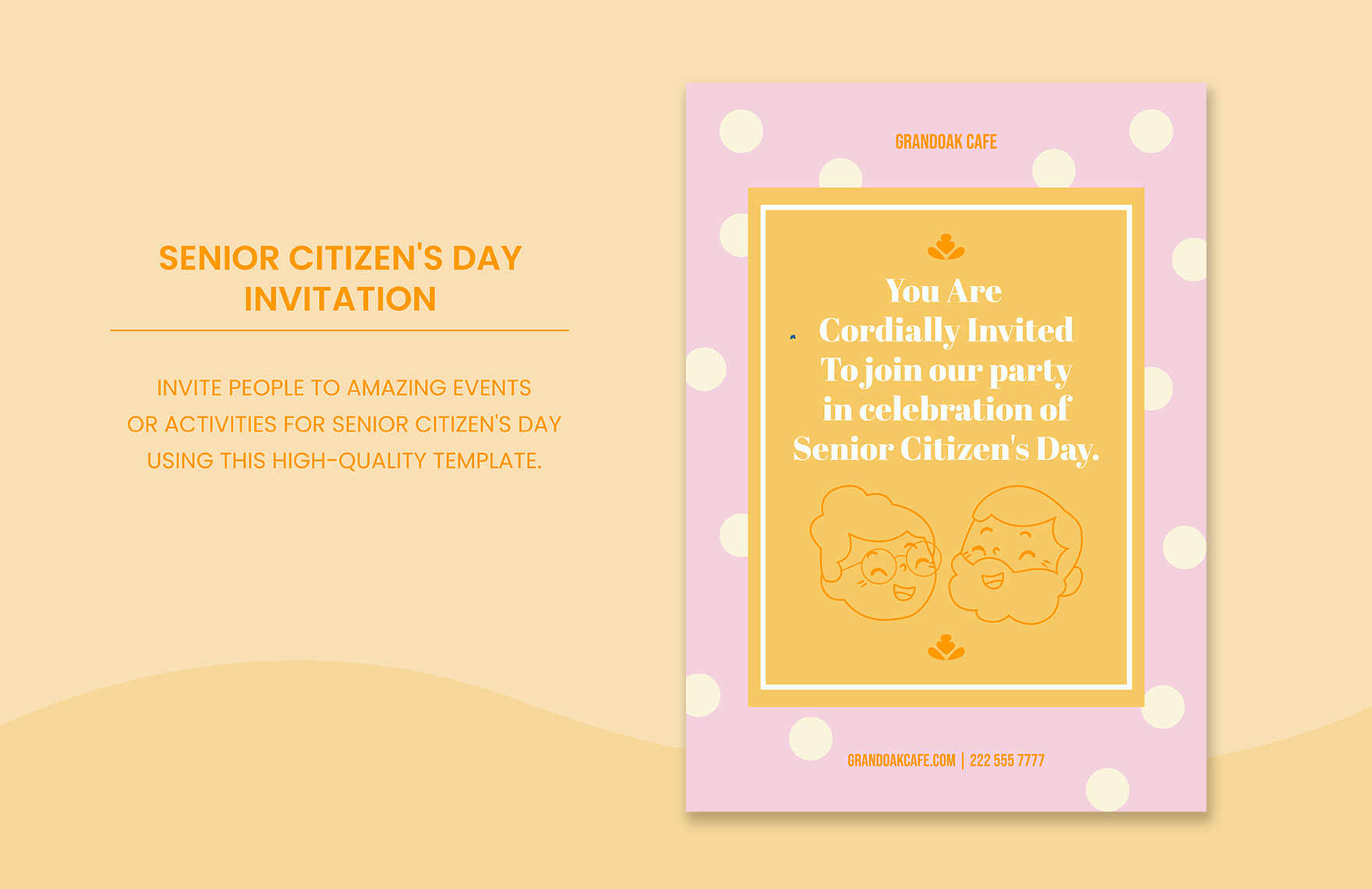 Senior Citizen's Day Invitation Template in PDF, Illustrator, SVG, PNG