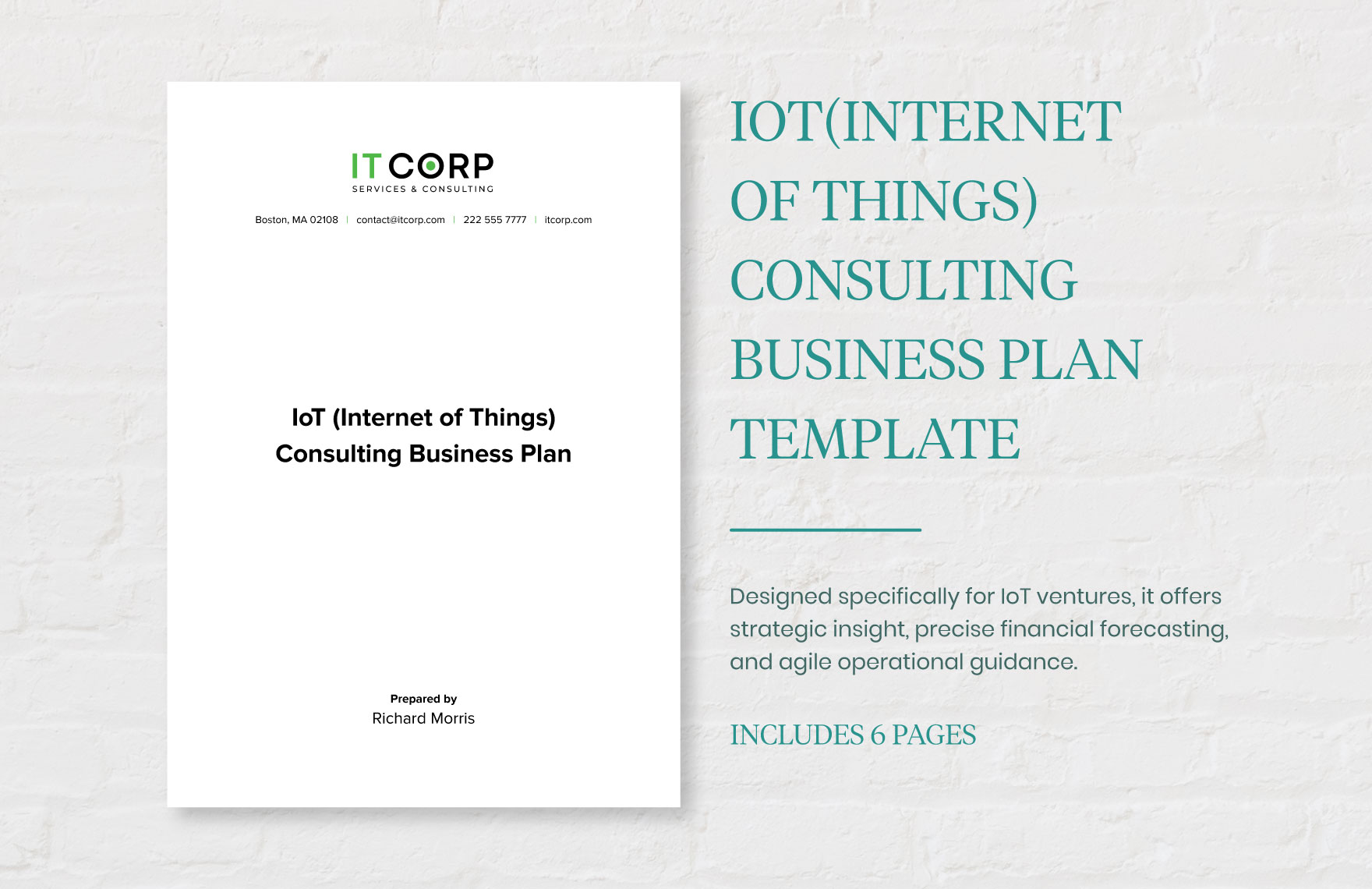 IoT (Internet of Things) Consulting Business Plan Template - Download ...