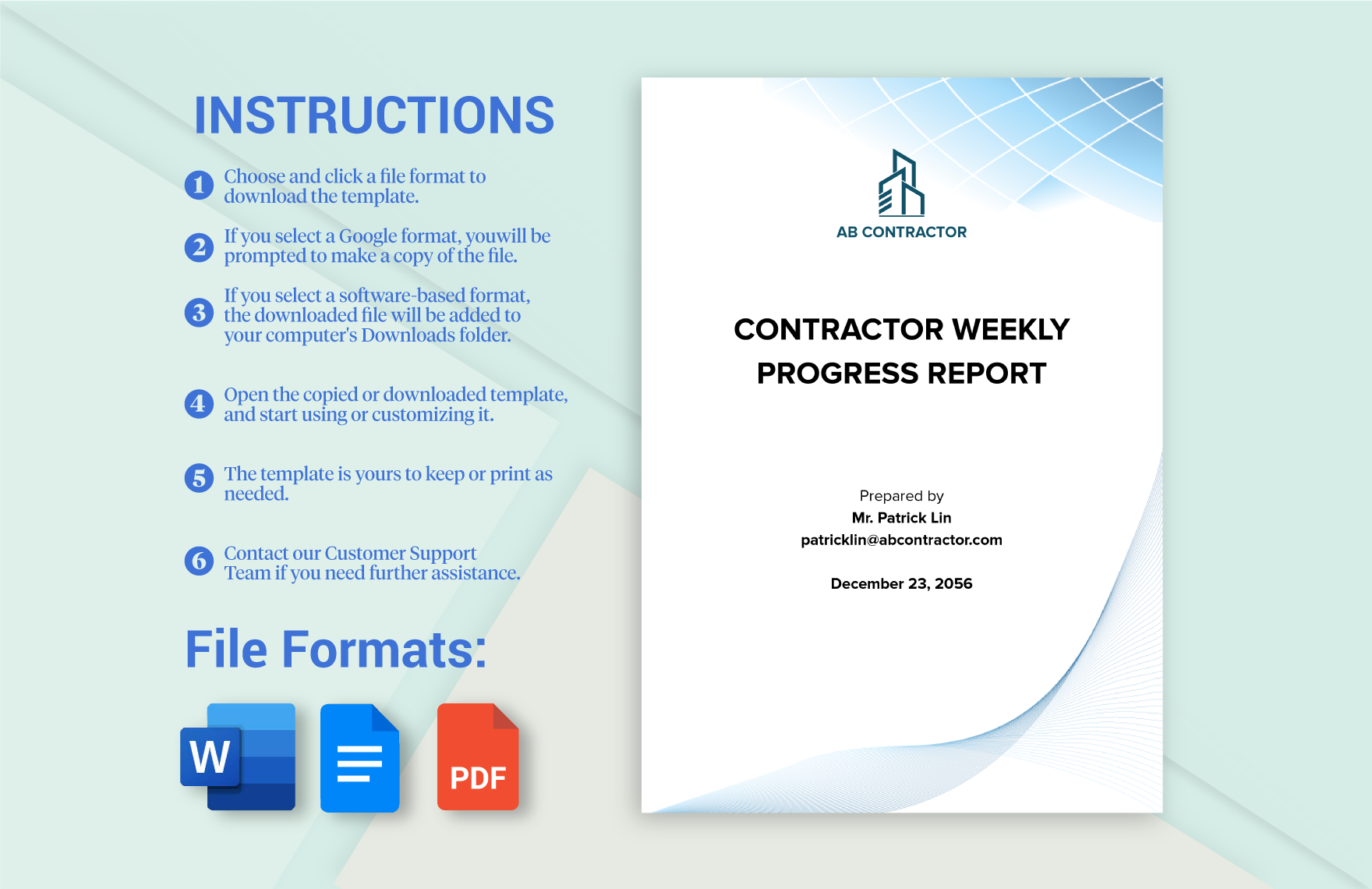 Contractor Weekly Progress Report Template