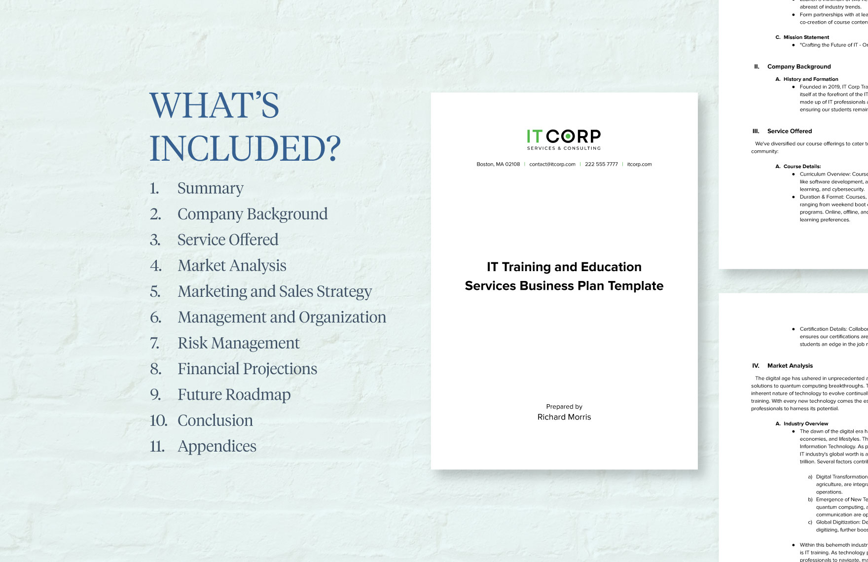 education and training business plan sample