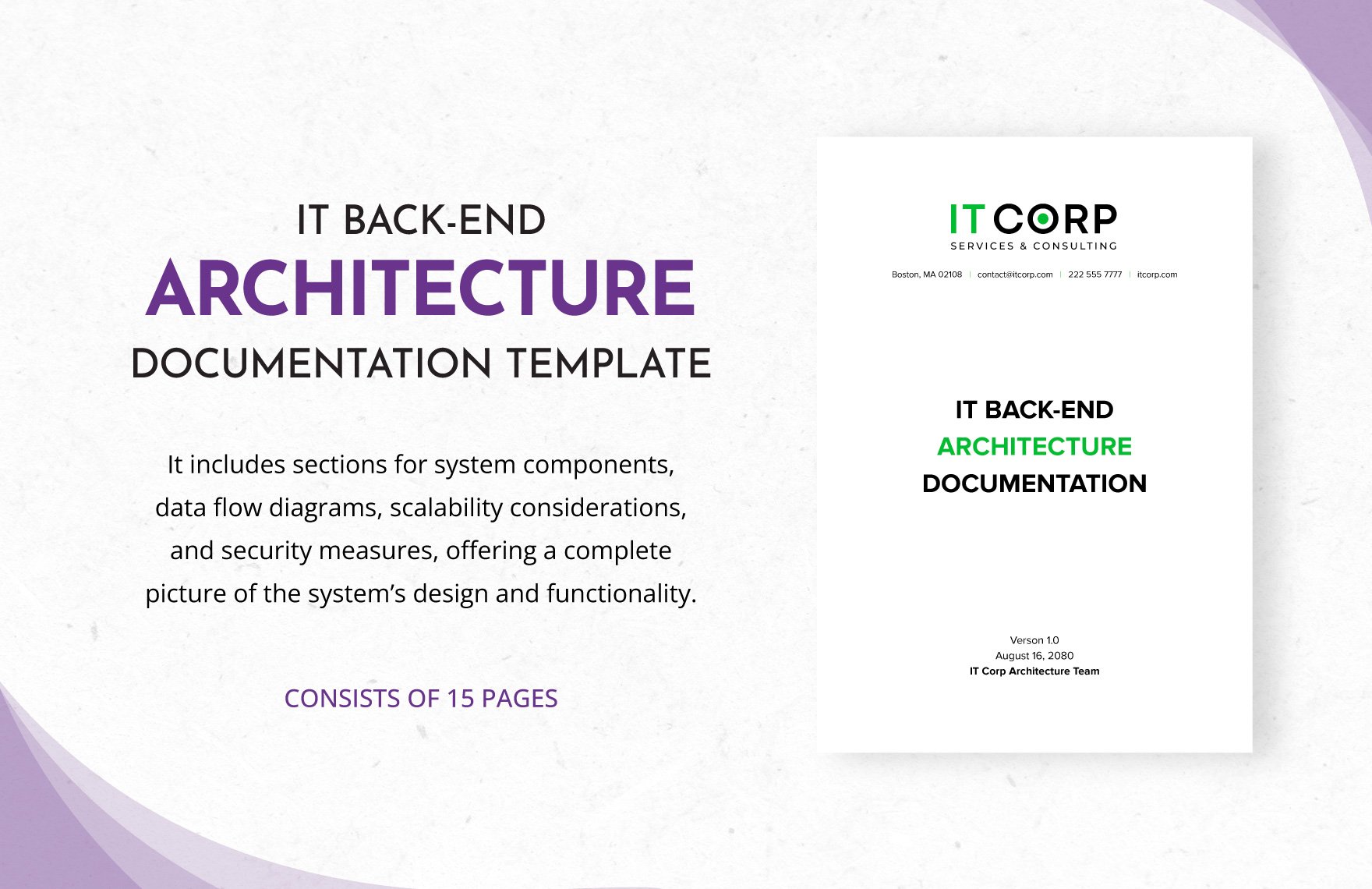 IT Back-End Architecture Documentation Template in Word, Google Docs, PDF
