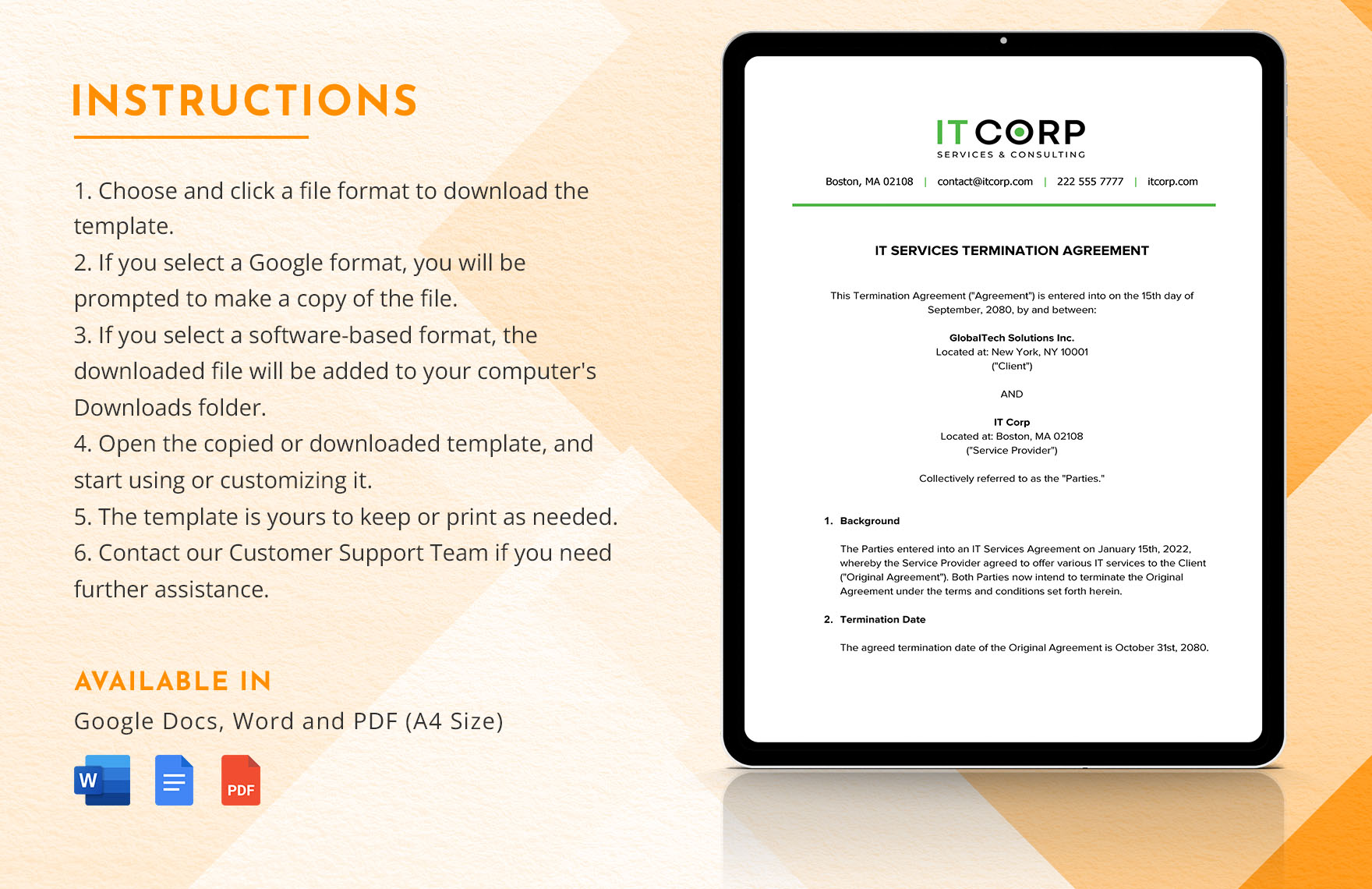IT Services Termination Agreement Template