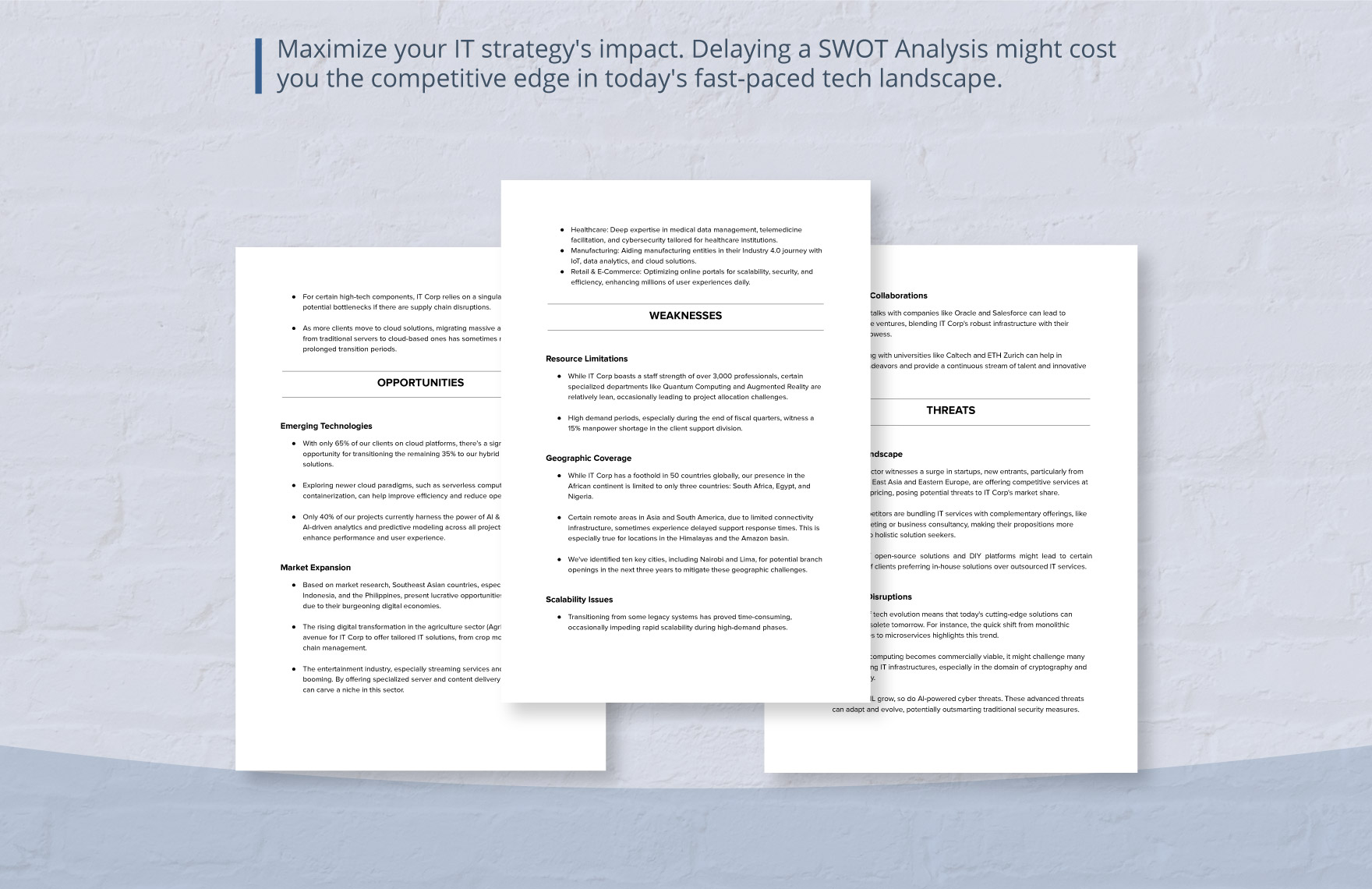 Managed IT Services Provider (MSP) SWOT Analysis Template
