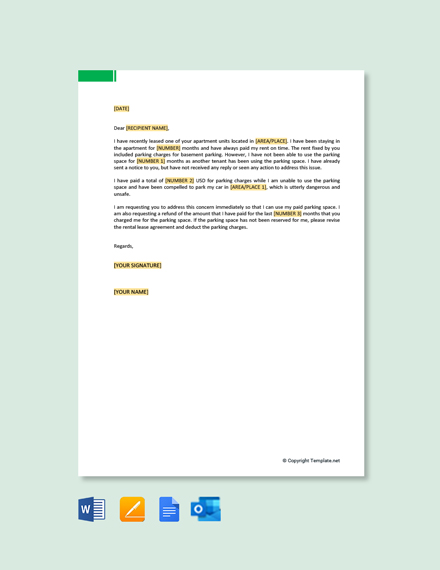 Free Complaint Letter to Landlord about Parking Template - Google Docs ...