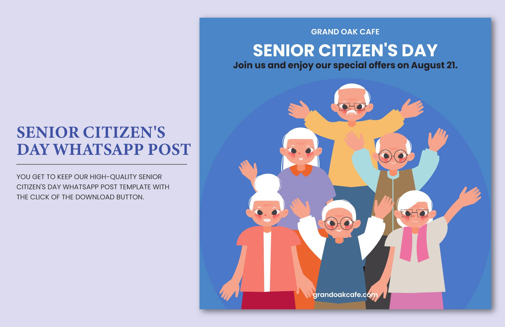 Senior Citizens Day WhatsApp Post Template in PDF, Illustrator, SVG, JPG