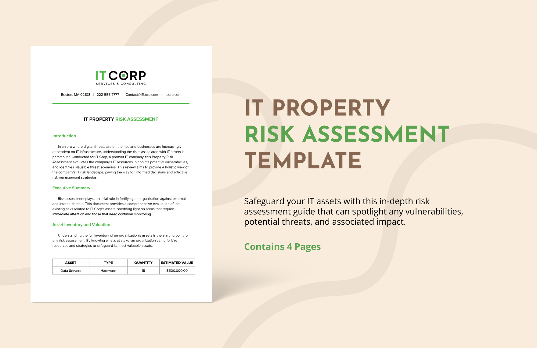 IT Property Risk Assessment Template in Word, Google Docs, PDF