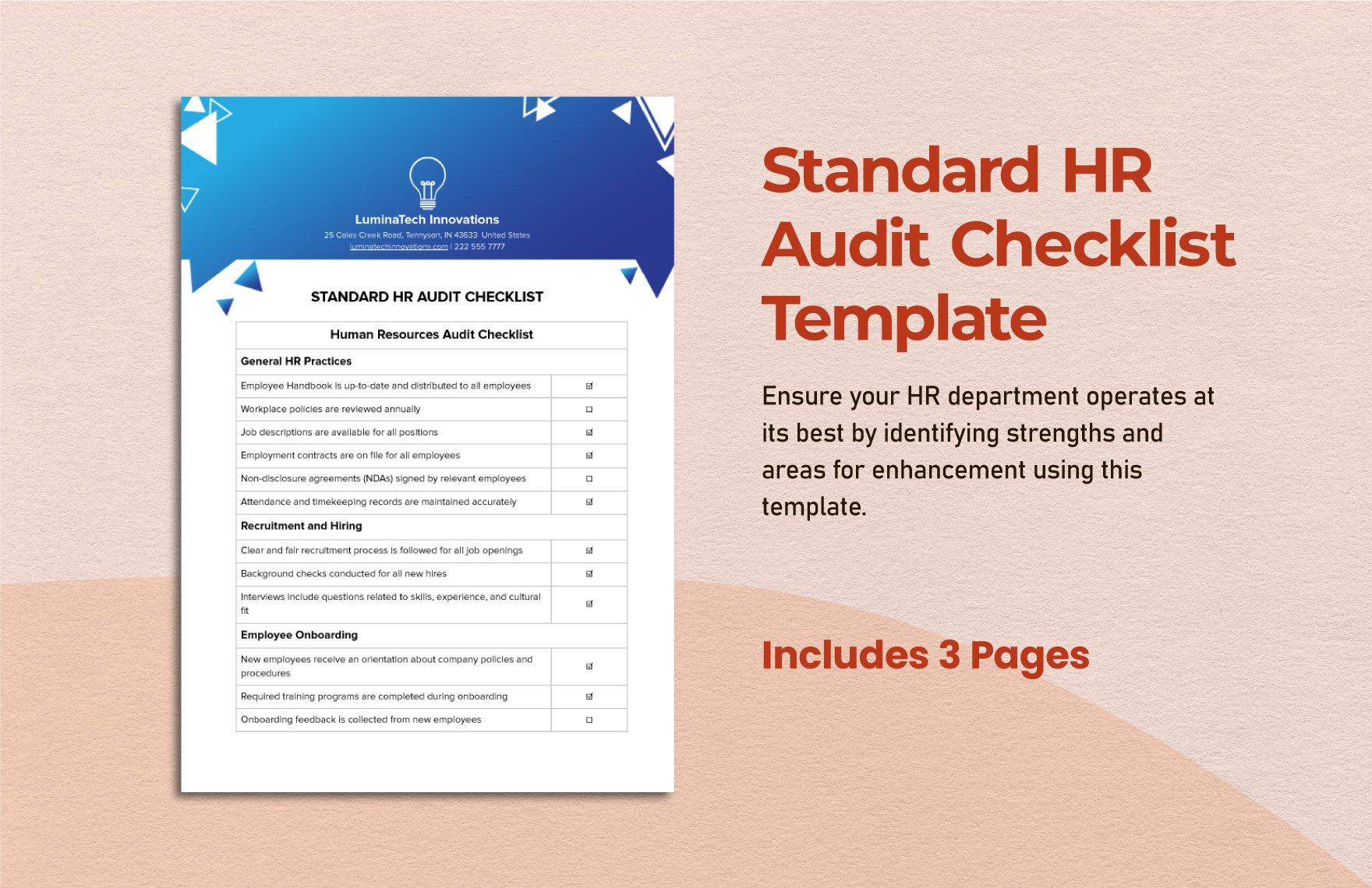 Standard HR Audit Checklist Template