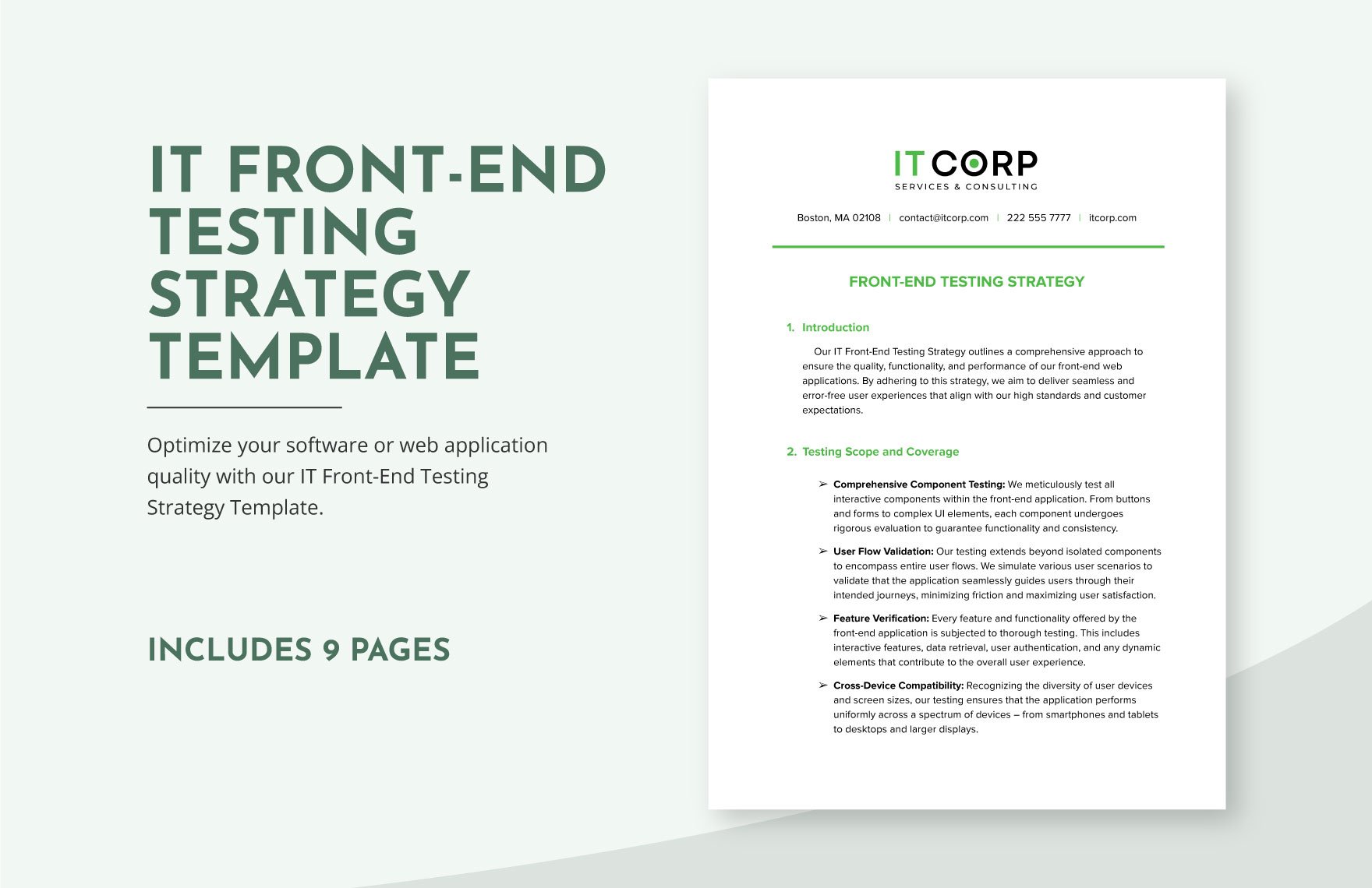 IT Front-End Testing Strategy Template