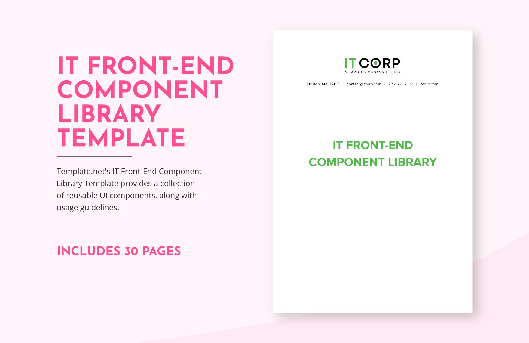 IT Front-End Component Library Template in Word, Google Docs, PDF