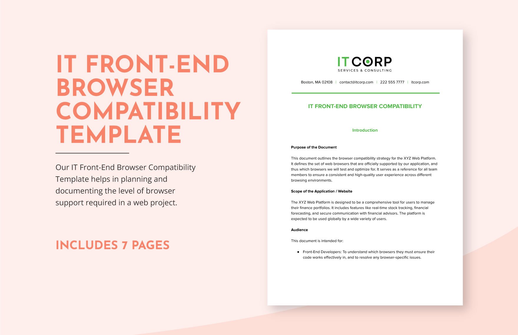 IT Front-End Browser Compatibility Template in Word, Google Docs, PDF