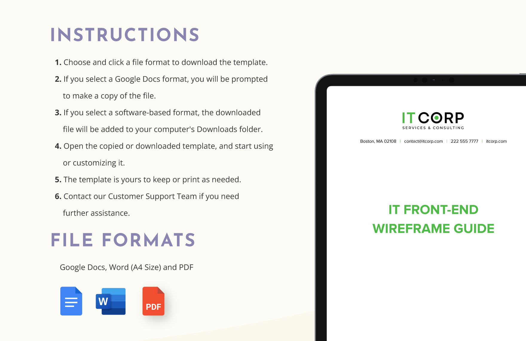 IT Front-End Wireframe Guide Template