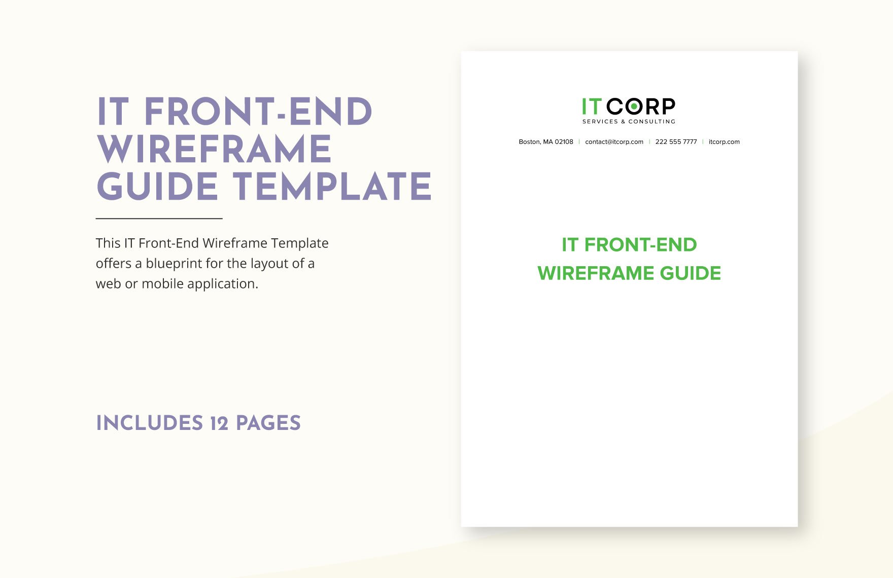 IT Front-End Wireframe Guide Template in Word, Google Docs, PDF
