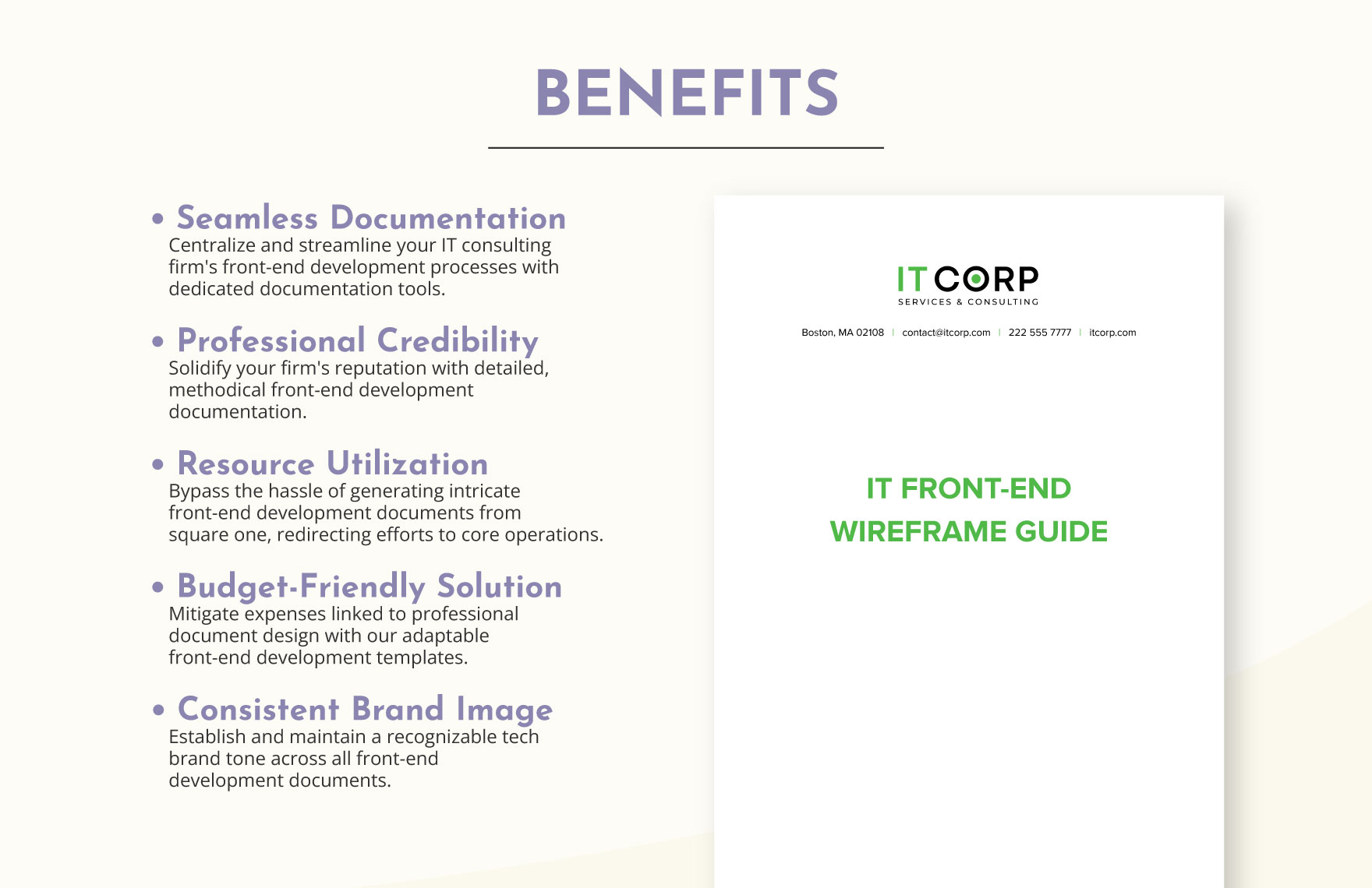 IT Front-End Wireframe Guide Template