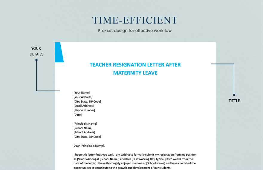 Teacher Resignation Letter After Maternity Leave