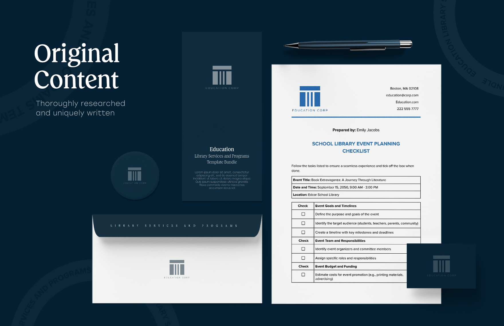 10 Education Library Services and Programs Template Bundle