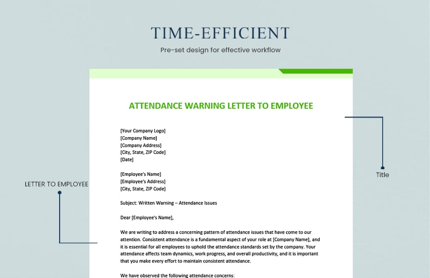Attendance Warning Letter To Employee