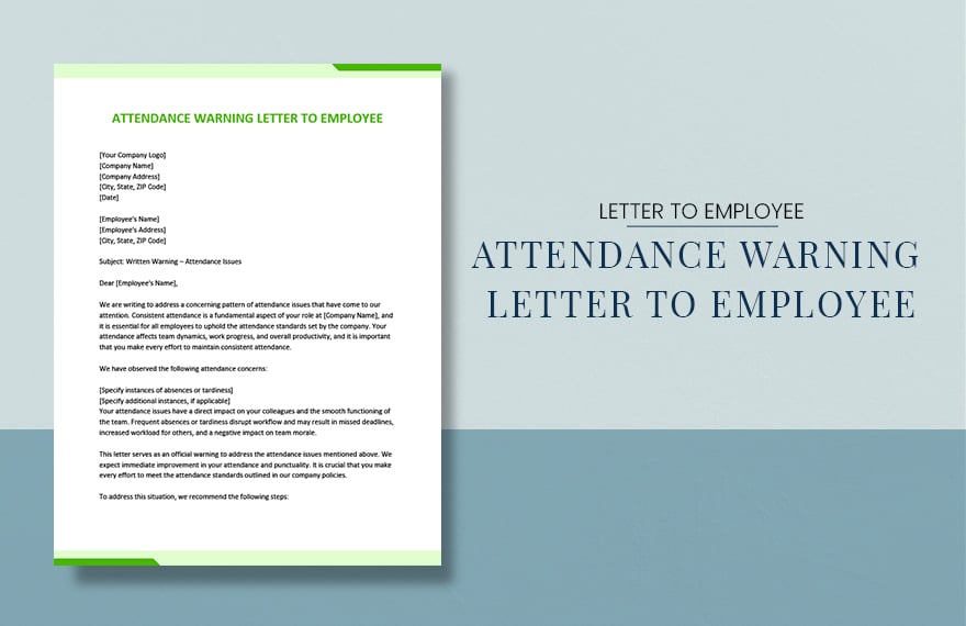Attendance Warning Letter To Employee