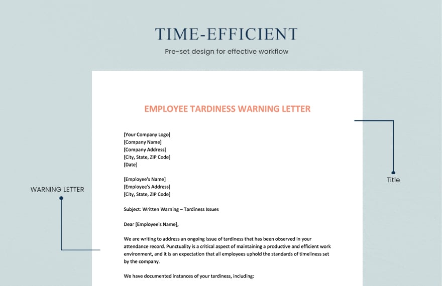 Employee Tardiness Warning Letter