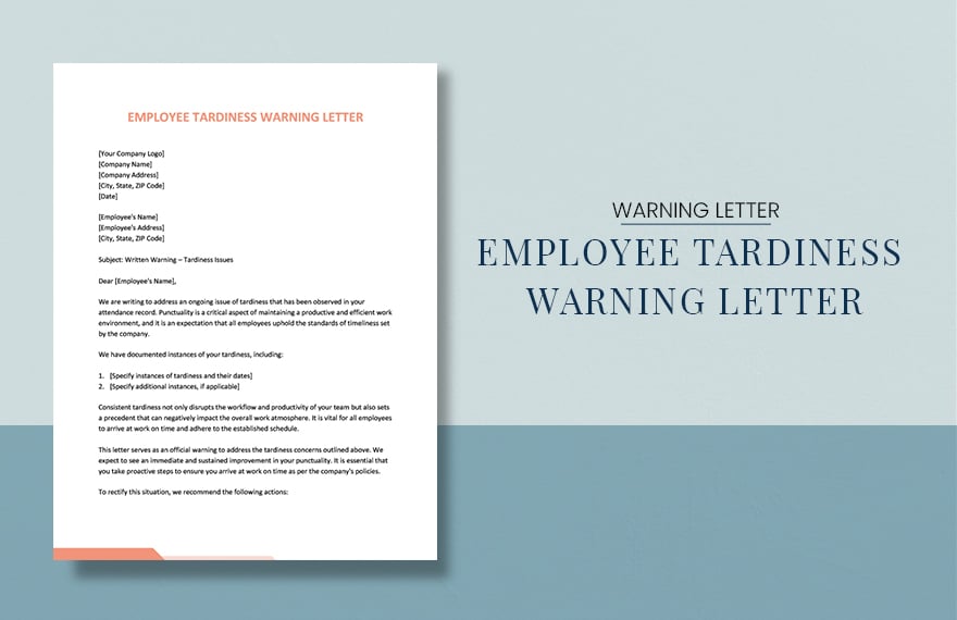 Free Employee Tardiness Warning Letter in Word, Google Docs, PDF, Apple Pages