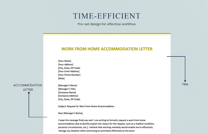 Work From Home Accommodation Letter