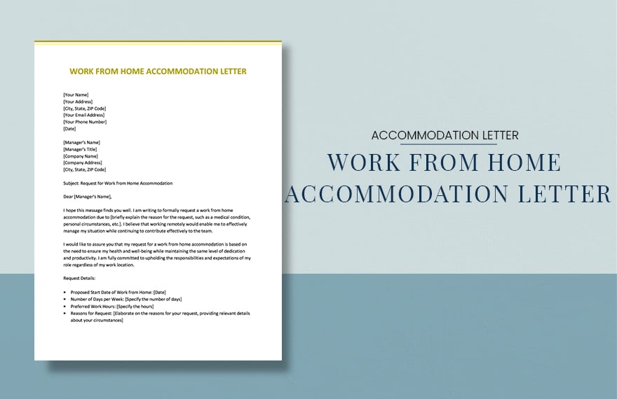 Work From Home Accommodation Letter