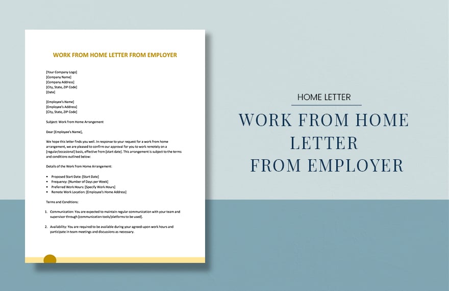 Work From Home Letter From Employer