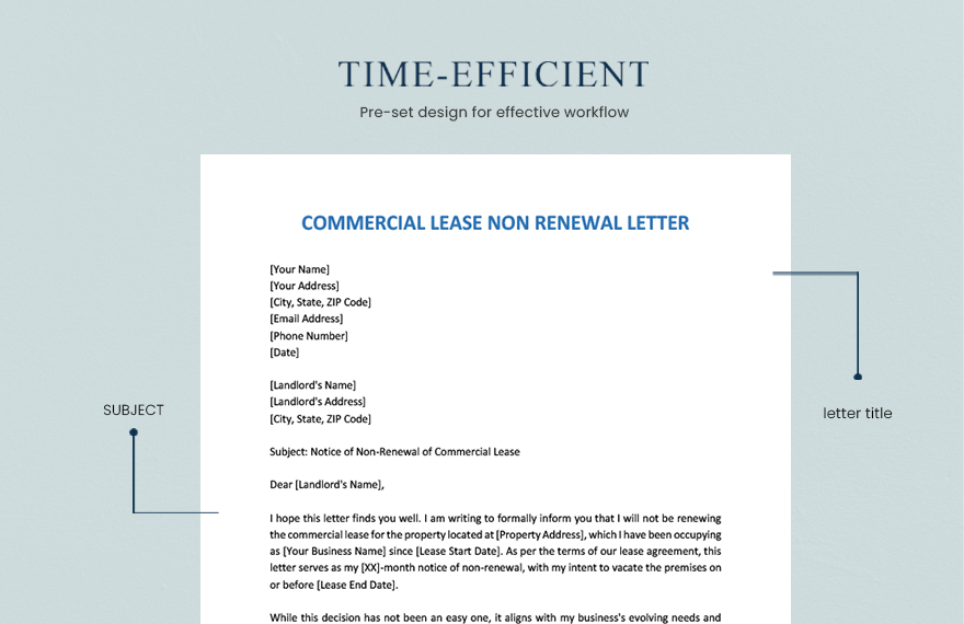 Commercial Lease Non Renewal Letter