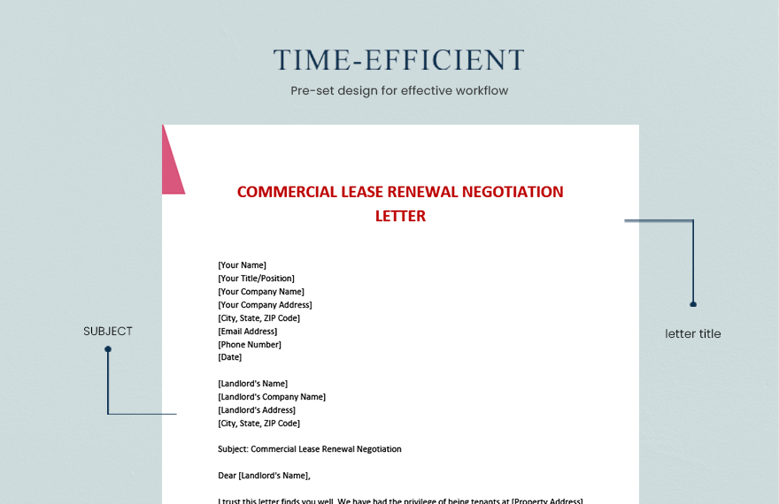 Commercial Lease Renewal Negotiation Letter
