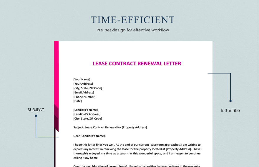 Lease Contract Renewal Letter