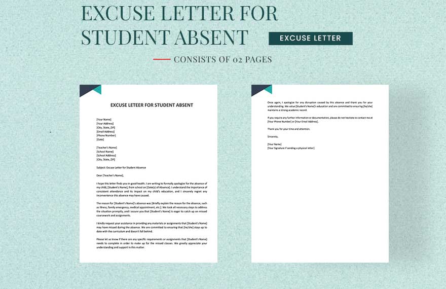 Excuse Letter For Student Absent