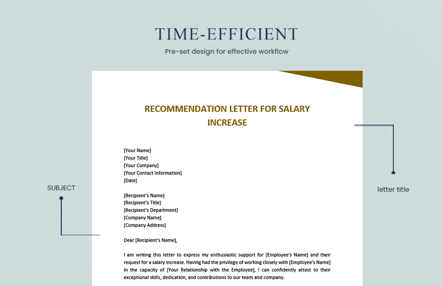 Recommendation Letter For Salary Increase