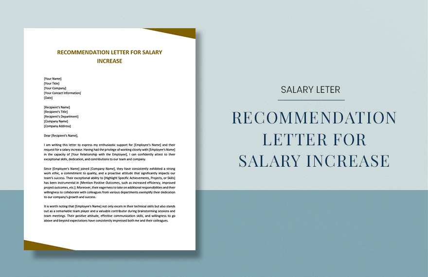 Free Recommendation Letter For Salary Increase in Word, Google Docs, PDF, Apple Pages