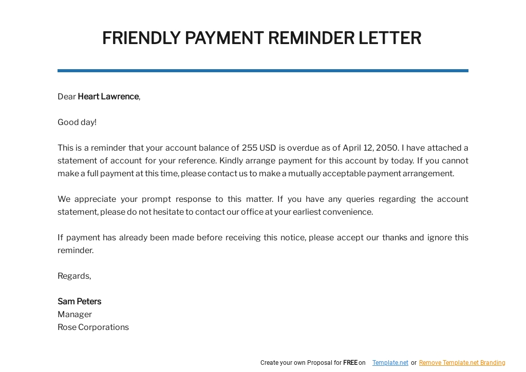 32+ Payment Letter Word Templates - Free Downloads | Template.net