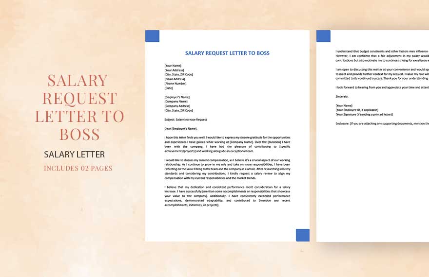 Salary Request Letter To Boss in Word, Google Docs, PDF, Apple Pages