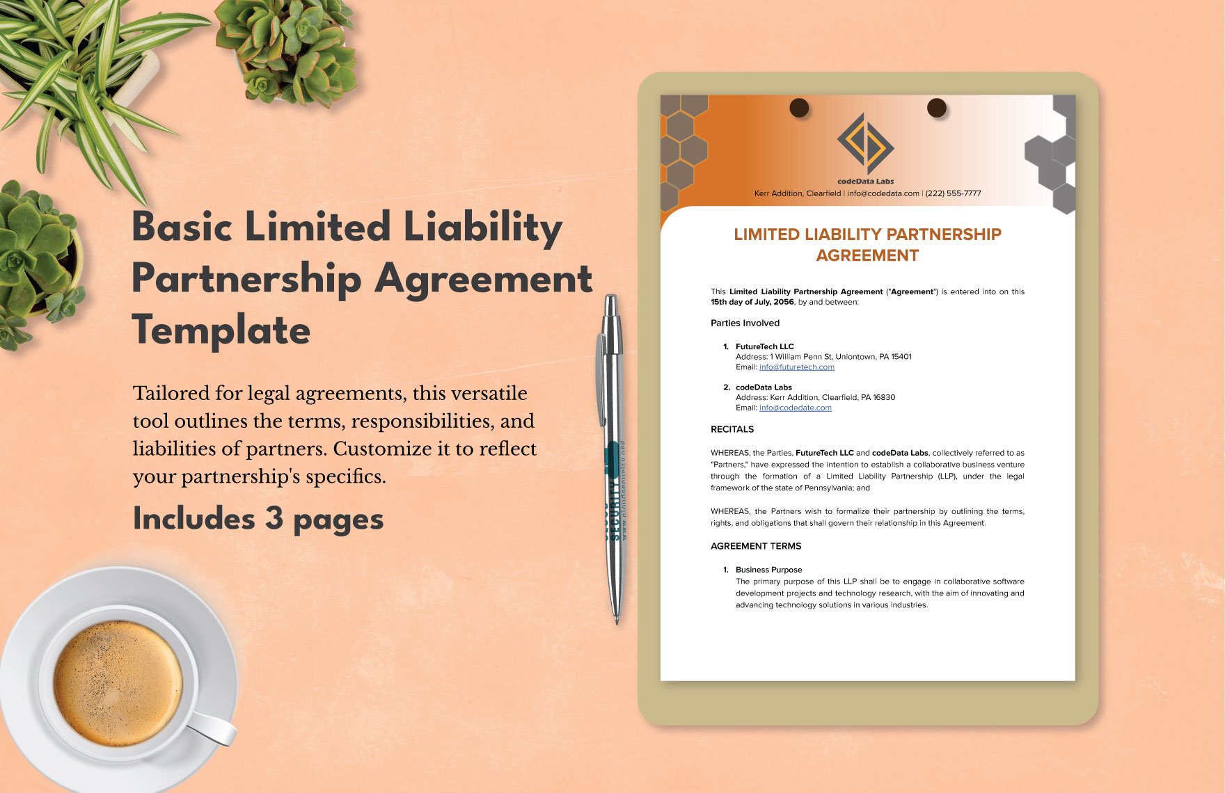 Basic Limited Liability Partnership Agreement Template