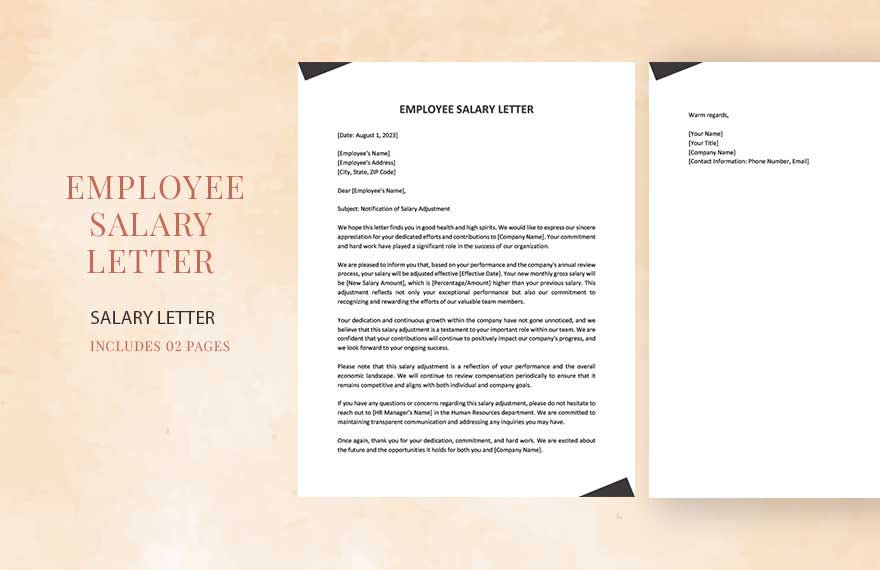 Employee Salary Letter in Word, Google Docs, PDF, Apple Pages