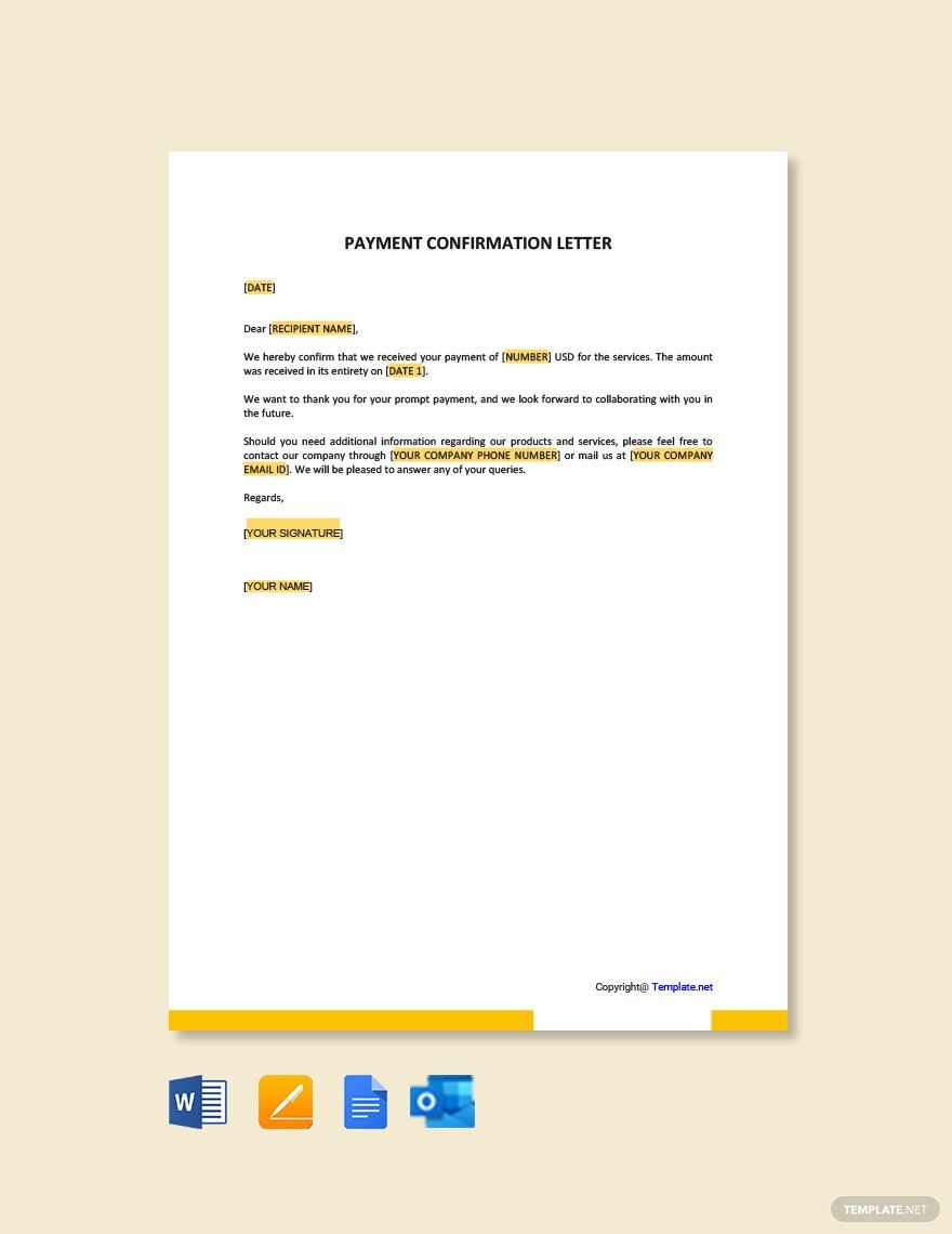 Payment Confirmation Letter