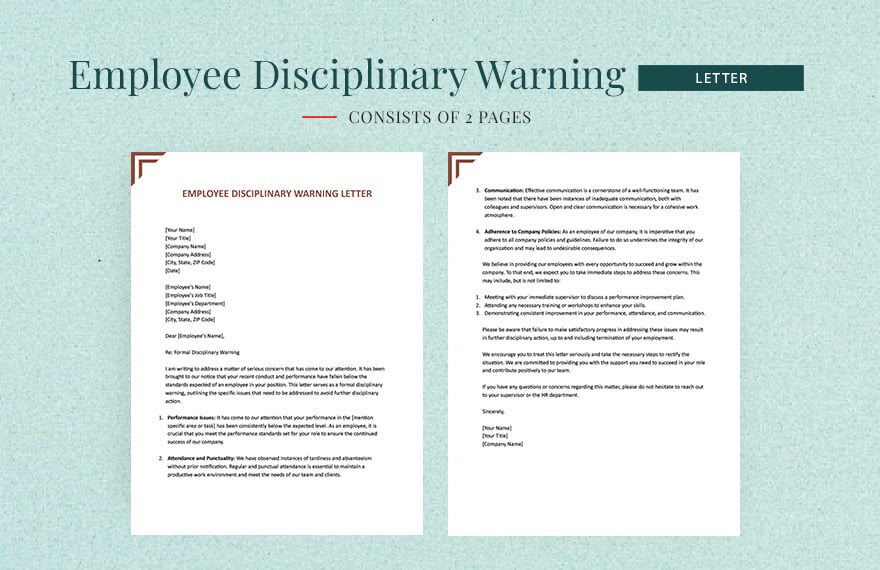 Employee Disciplinary Warning Letter