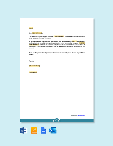 Service Termination Letter Template - Google Docs, Word 