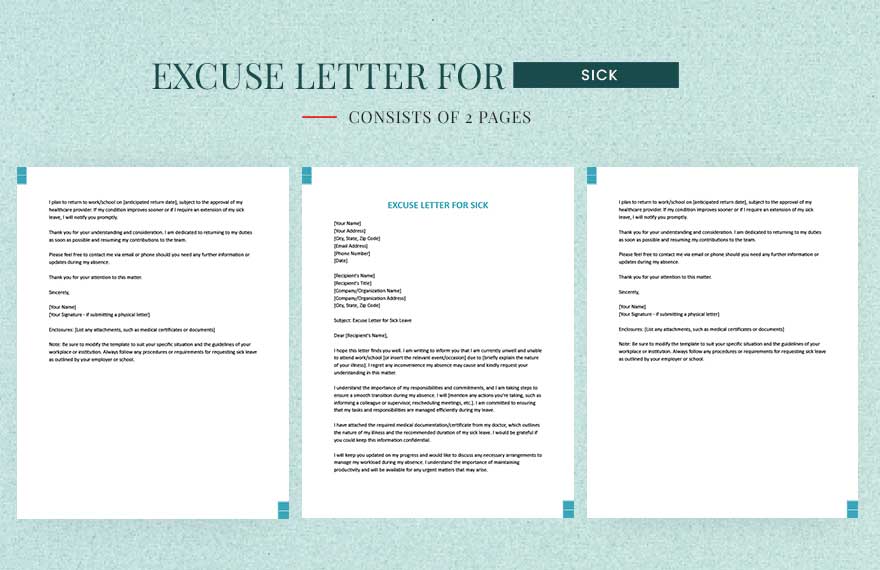 Excuse Letter For Sick